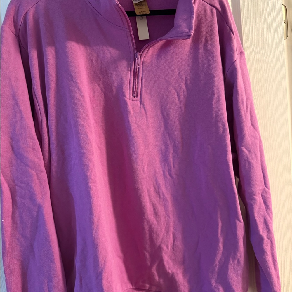 Half-Zip Pullover Sweatshirt - Purple VS
